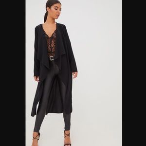 Black Longline Duster Jacket